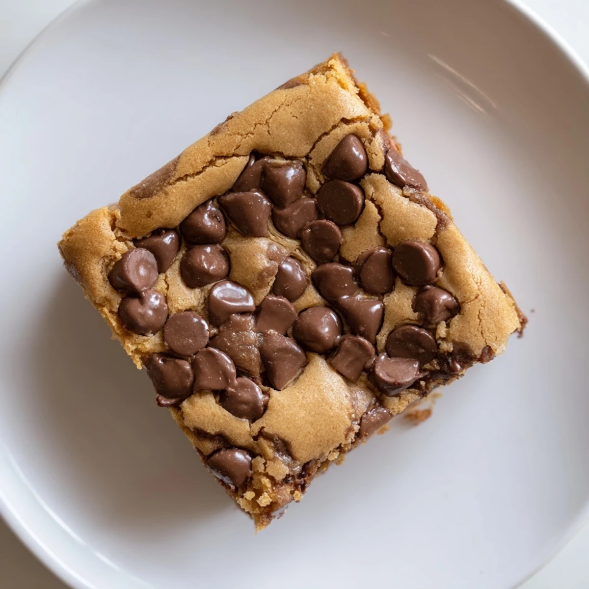 A close-up of the Ultimate Gooey Chocolate Chip Cookie Bars, ready to be cut and served.