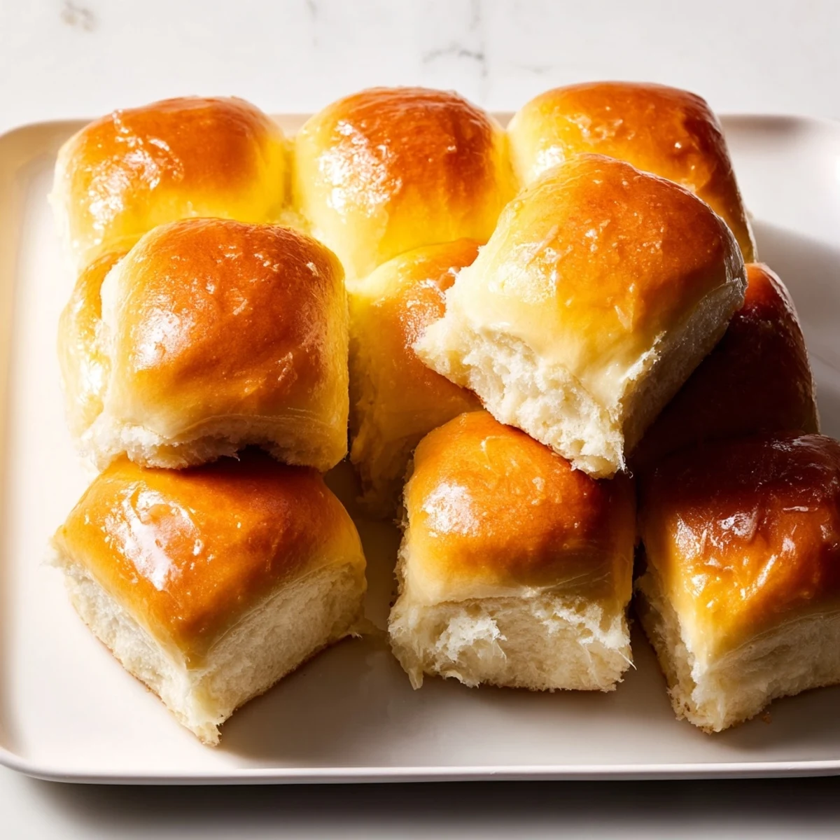 Fluffy, homemade Quick-Rise Dinner Rolls – perfect for soaking up delicious sauces at your dinner table.
