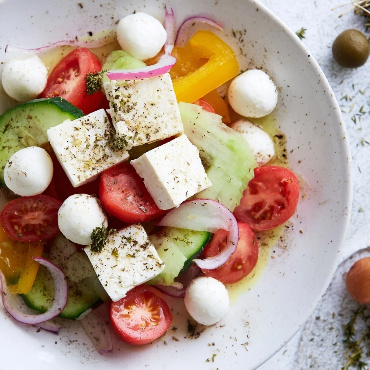 Enjoy this vibrant Sun-Drenched Patio recipe: a visually appealing mezze platter ready to serve.