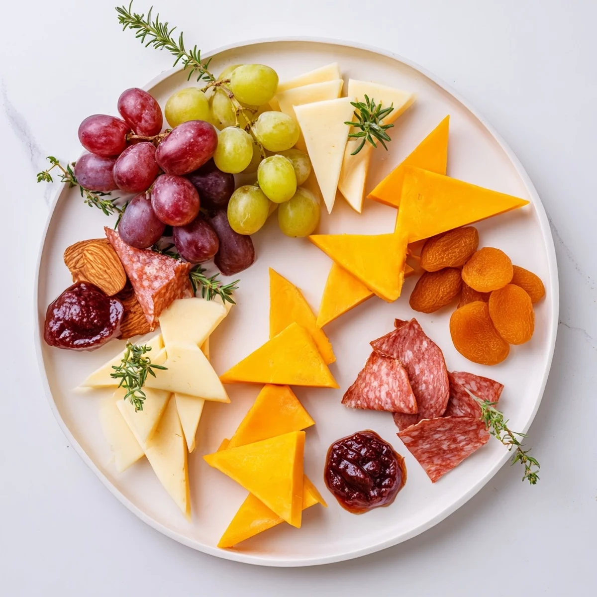 Geometric Gala charcuterie board: A stunning, artistic arrangement of triangles, rhombuses, and delicious bites.