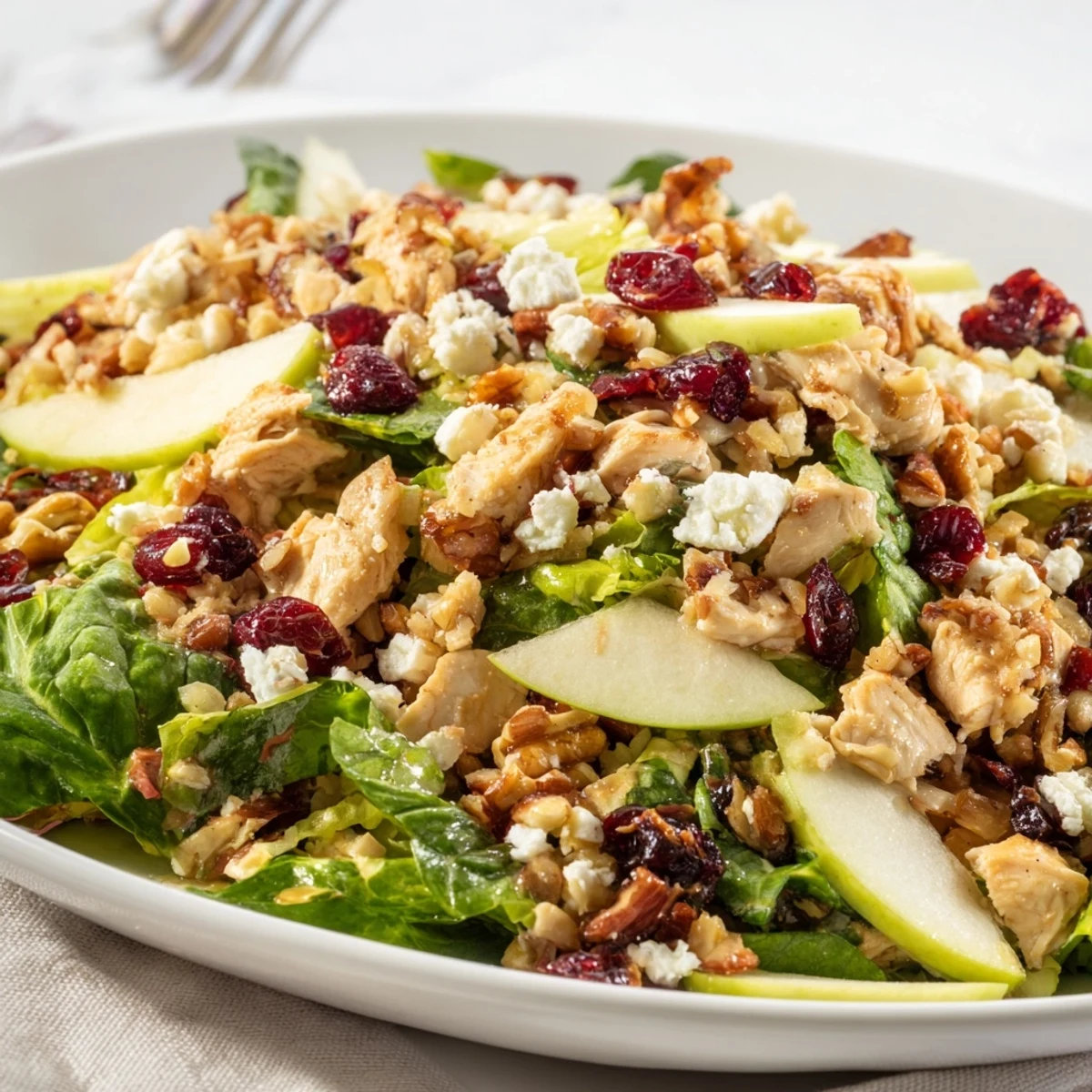 This Chicken and Apple Winter Salad features juicy apples mixed with tender chicken, ready to brighten your winter day.