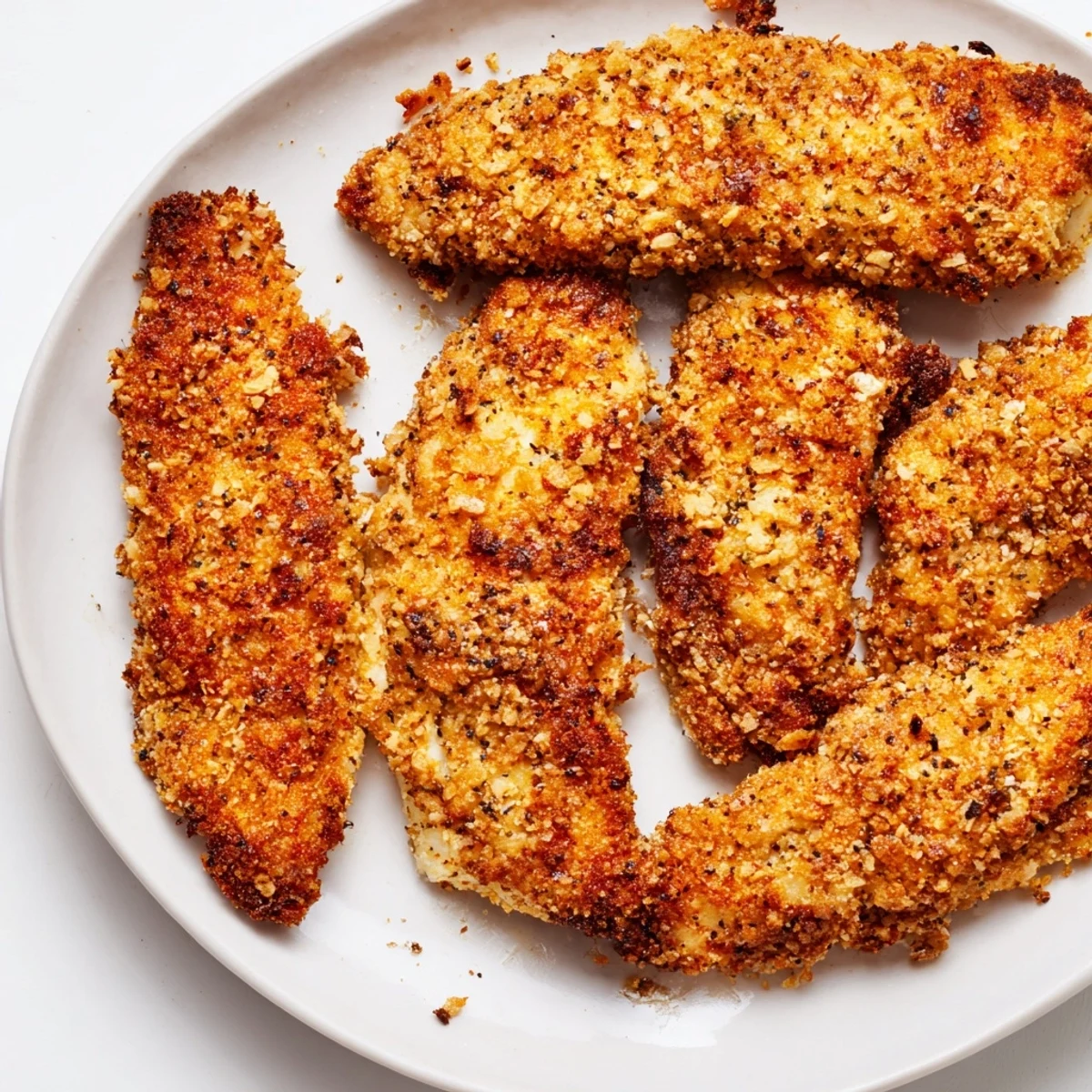 Delicious, homemade air-fried chicken tenders served hot, perfect for a quick, family-friendly dinner with dipping sauce.