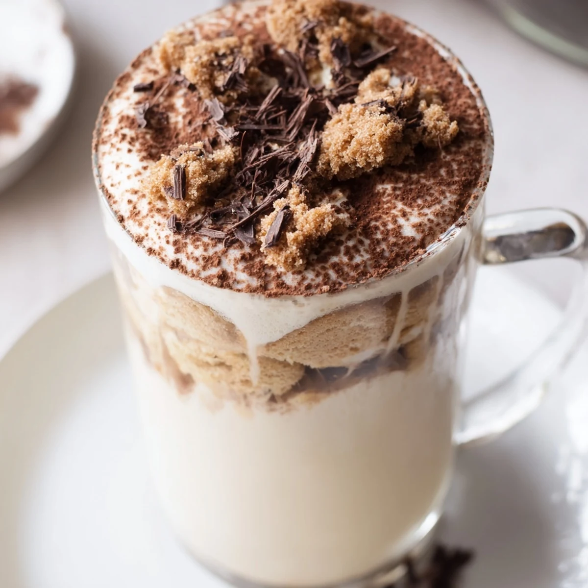 A creamy Tiramisu Latte topped with cocoa, a decadent Italian-inspired coffee treat.