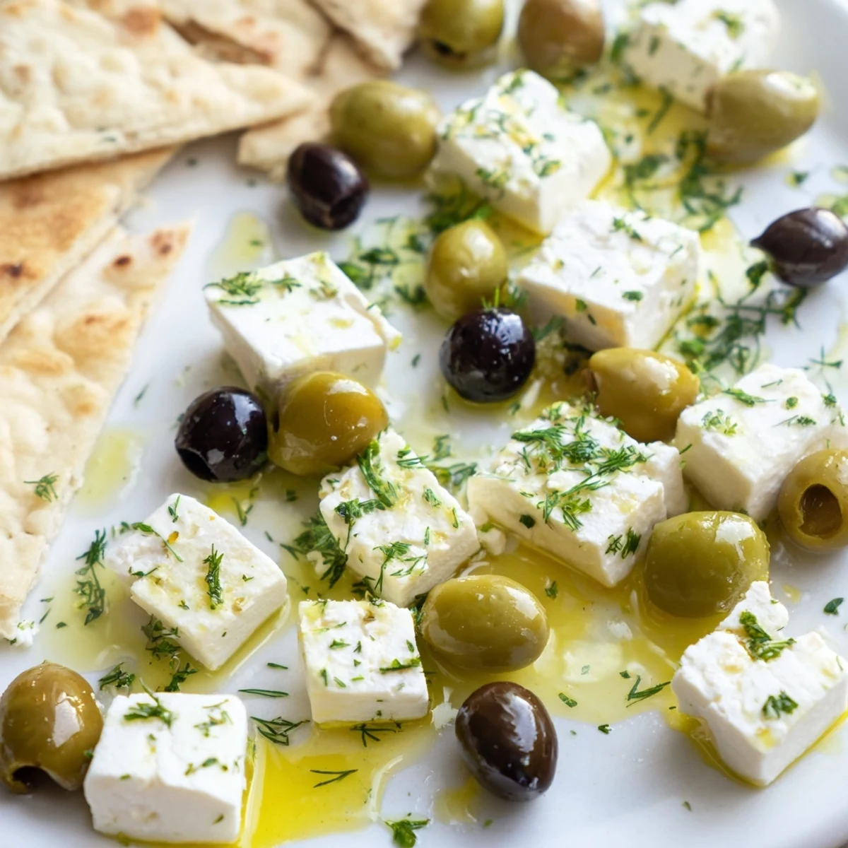 Turkish Olives & Cheese Board offering a vibrant mix of flavors with salty olives and creamy cheese.