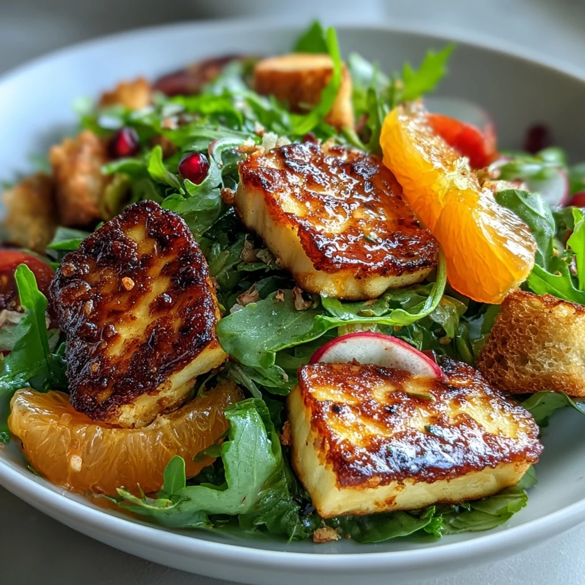 Savory Halloumi Blood Orange Fattoush, a colorful and zesty dish.