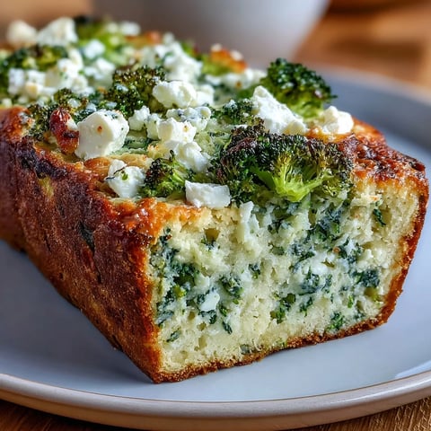 Moist Broccoli and Feta Loaf with golden crust, perfect served warm.