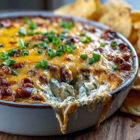 Steaming hot Hot Black-Eyed Pea Dip with melted cheddar cheese and pickled jalapeños in a baking dish, ready for dipping.