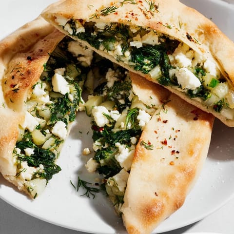 Turkish Spinach Feta Flatbread