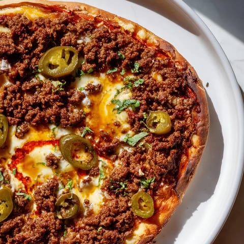 Spicy Ground Beef Pizza