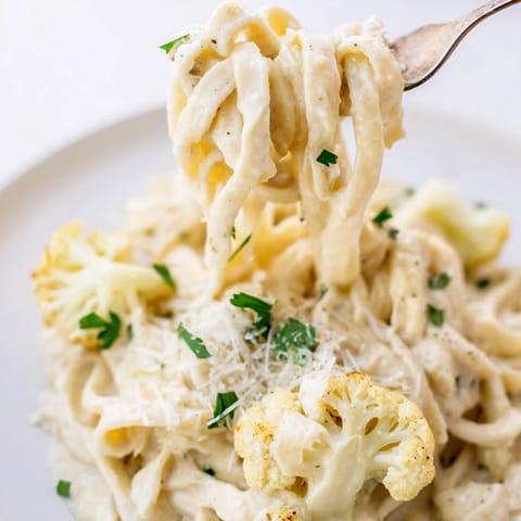 Roasted Cauliflower Alfredo