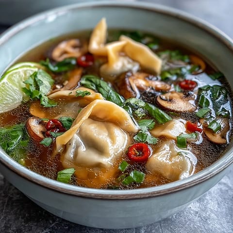 Tom Yum Wonton Soup
