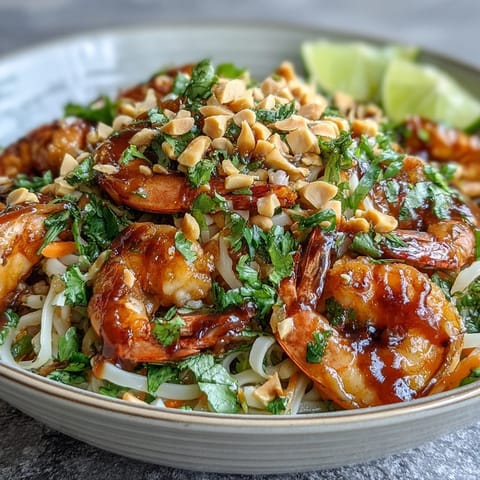 Lime wedges and chopsticks rest beside the vibrant, saucy noodles in a white bowl.
