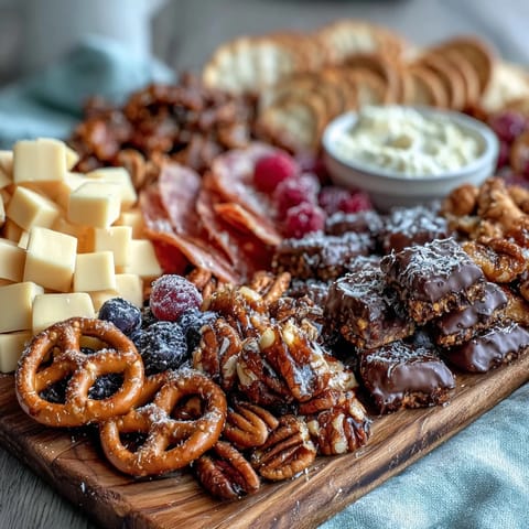 Vibrant grad party snack board with sweet and savory bites, perfect for celebrating graduates and delighting guests of all ages.