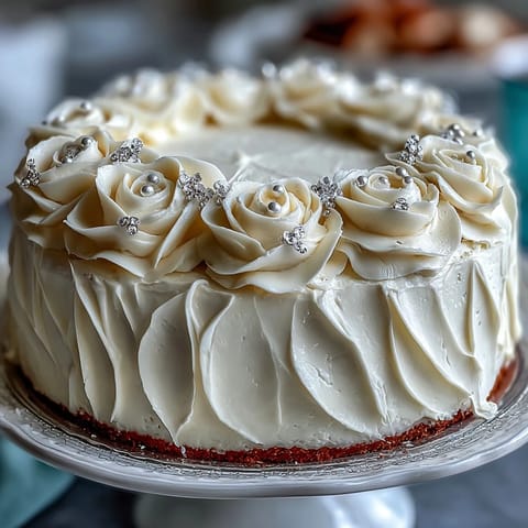 Delicate vanilla sponge cake with silky buttercream, white roses, and cross topper for First Communion celebration