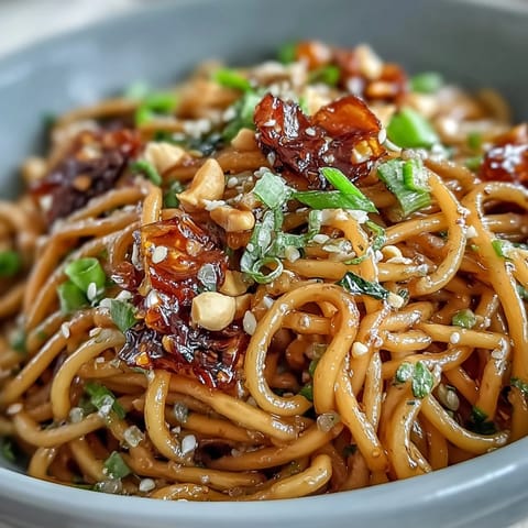 Spicy Chili Crisp Noodles, a vibrant, savory dish ready in minutes.