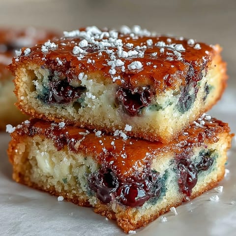 Chewy White Chocolate Lemon Blueberry Blondies loaded with bright citrus and fruit goodness.