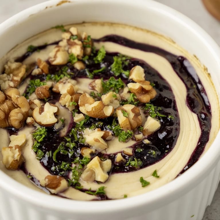 The layered The Velvet Underground appetizer with smooth pâté and colorful jams, ready to be served.