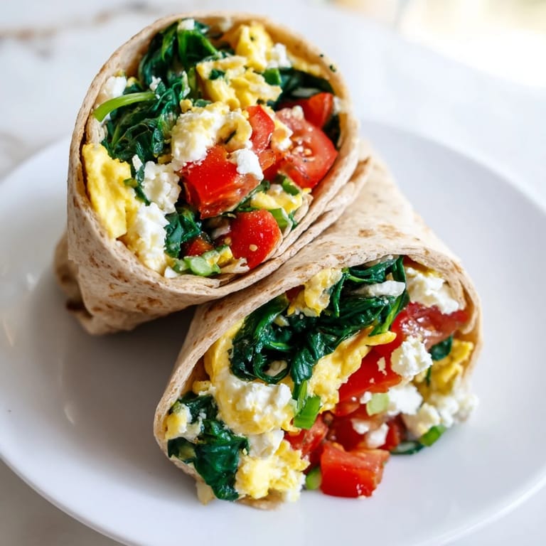 Enjoy a delicious Feta Egg Wrap, packed with creamy feta cheese and vibrant vegetables.