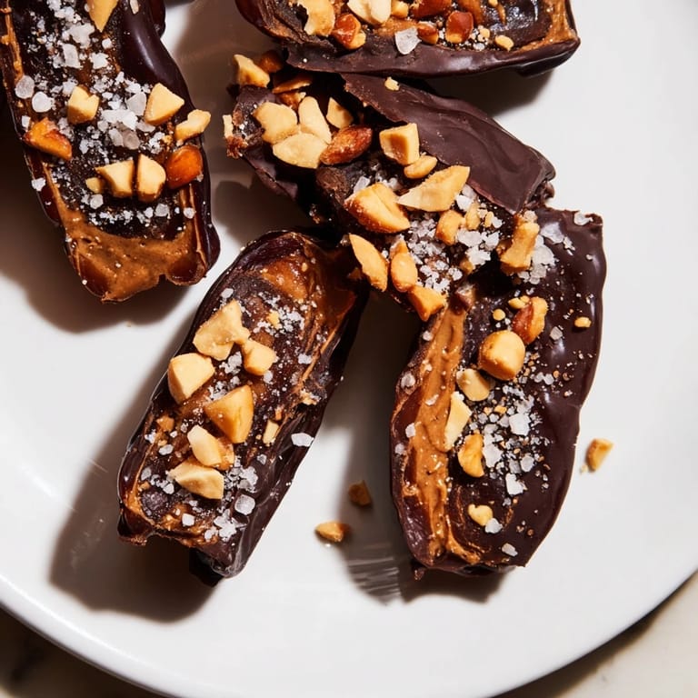 No-bake Date Bark Snickers-Style with a creamy peanut butter filling and crunchy, delicious peanuts on top.