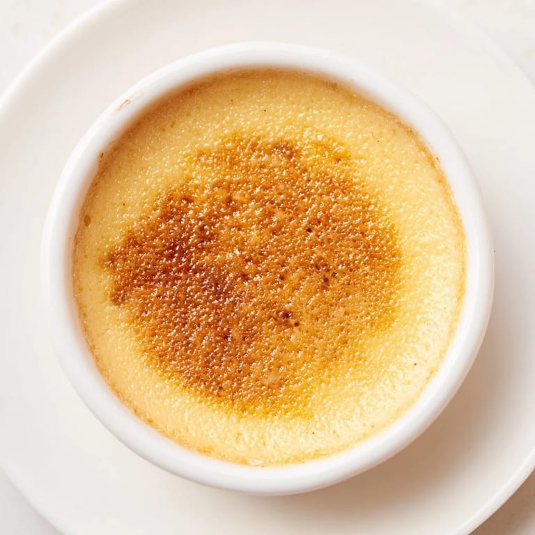 A perfectly set 3-Ingredient Crème Brûlée, showing the smooth custard under the brittle burnt sugar.