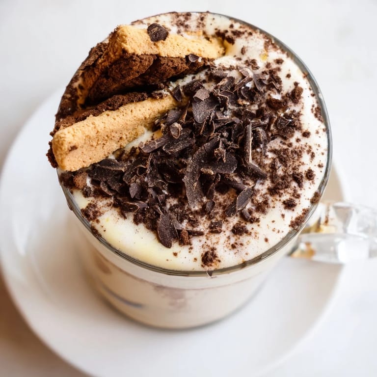 Indulge in a homemade Tiramisu Latte; a luscious, aromatic coffee beverage perfect for dessert.