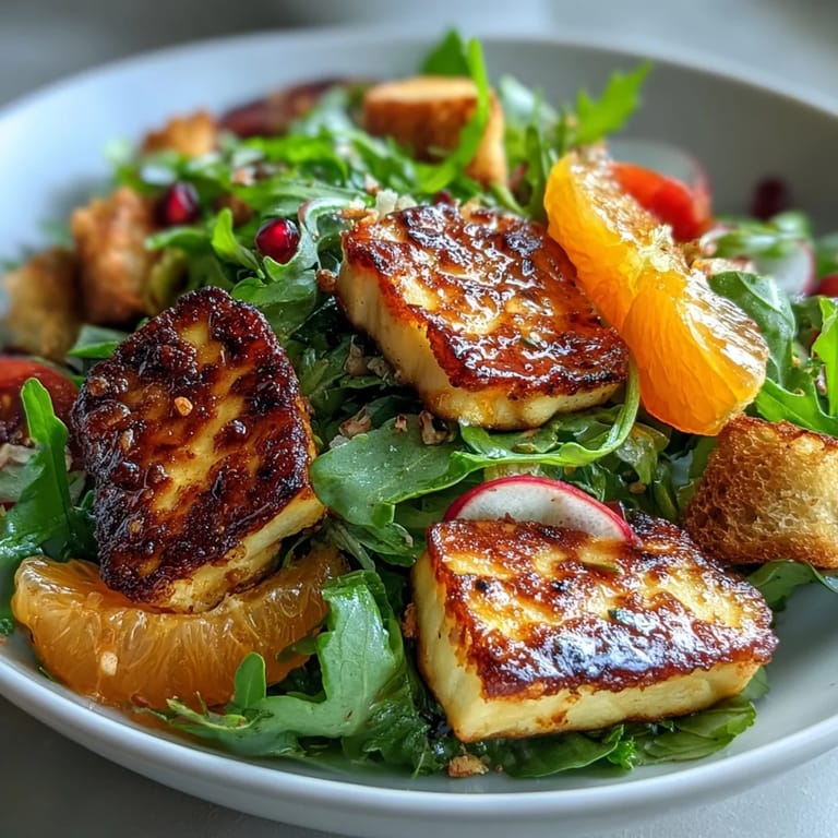 Savory Halloumi Blood Orange Fattoush, a colorful and zesty dish.