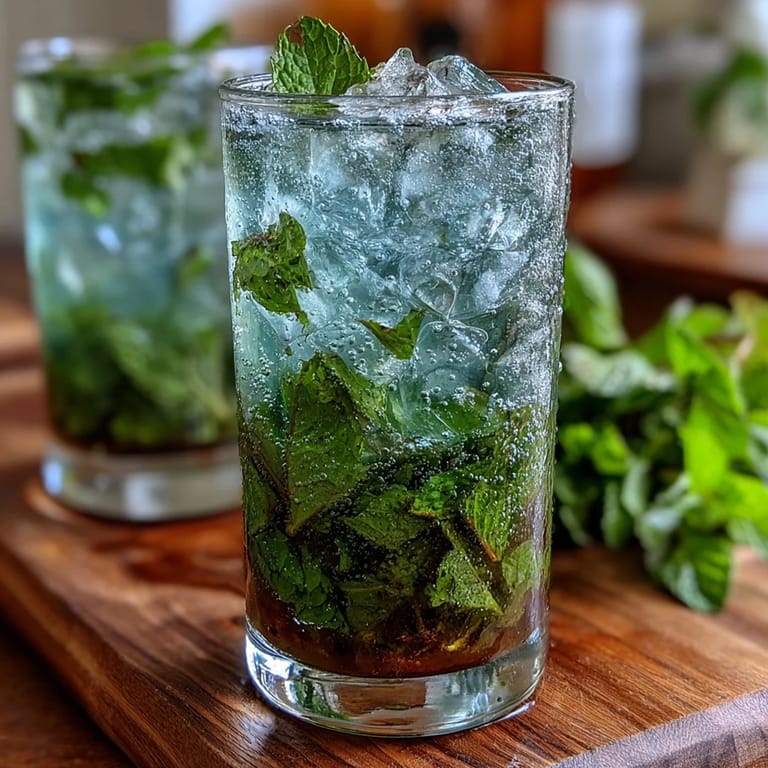 Cool Kentucky Derby Mint Julep Mocktail with vibrant mint leaves and a zesty lemon twist, served in classic julep cups.