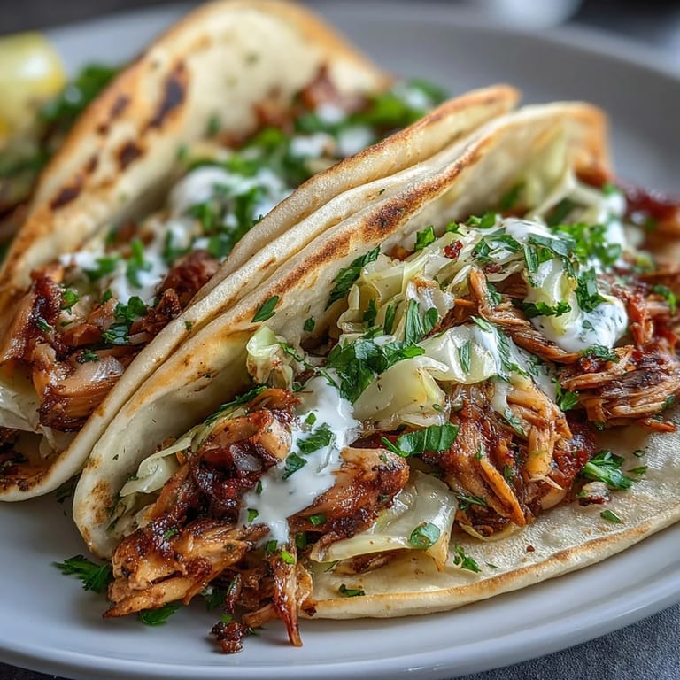 Savory roasted chicken cabbage tacos, a flavorful and light weeknight meal.