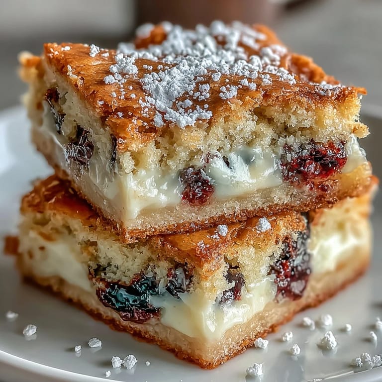 Golden baked White Chocolate Lemon Blueberry Blondies, perfectly dense with berry pockets.