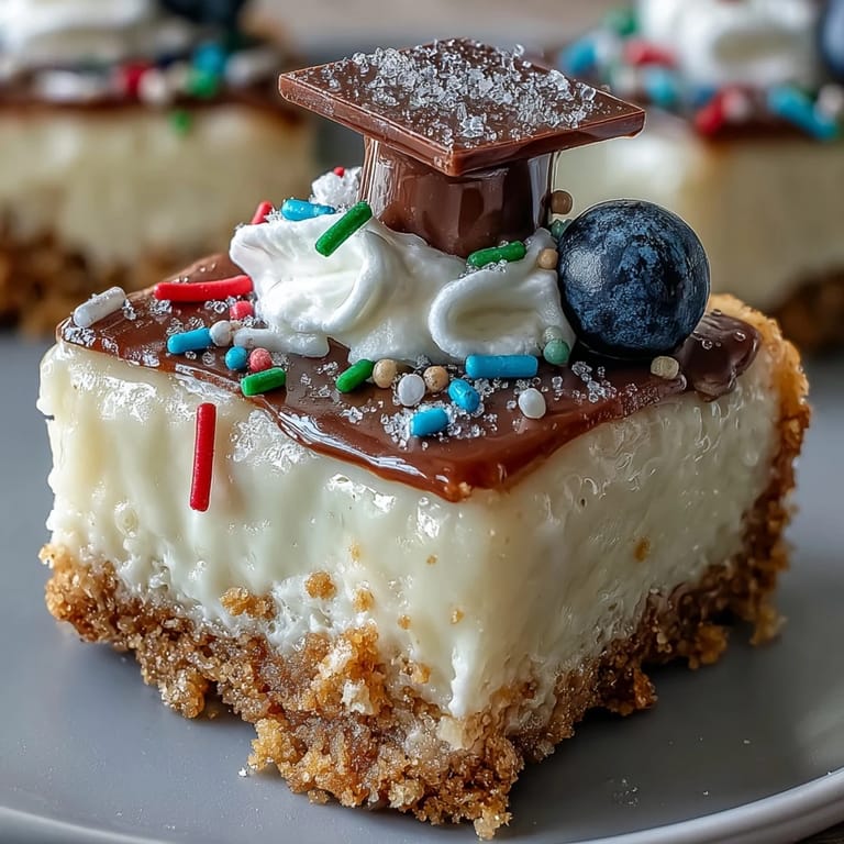 Miniature Easy Graduation Cheesecake Bites, a sweet celebration treat with decadent cream cheese.
