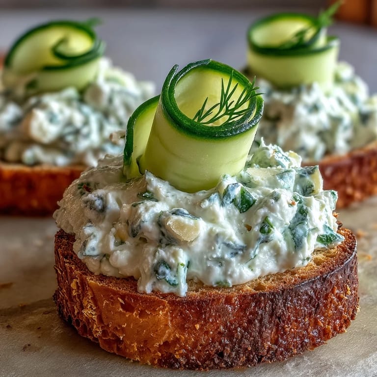 Elegant canapés showcasing Derby Day Benedictine spread and crisp cucumber slices.
