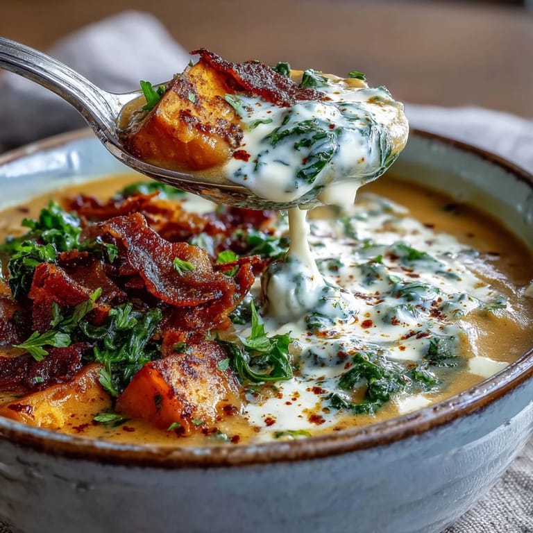 Velvety Smoky Sweet Potato Chowder steaming in a rustic bowl.