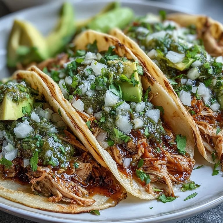Juicy slow cooker salsa verde chicken tacos bursting with Mexican flavor.