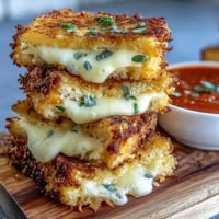 Mini grilled cheese dippers alongside creamy tomato soup, ready for dunking.