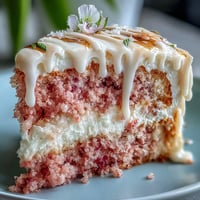 Elegant Rosé Velvet Cake featuring delicate pink layers and shimmering gold drips.
