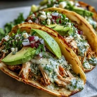 Slow cooker salsa verde chicken tacos, moist and flavorful, ready for taco night.